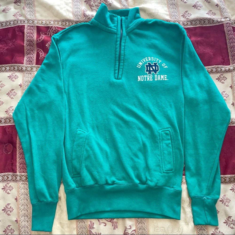 VINTAGE Notre Dame Fighting Irish Quarter Zip Small
